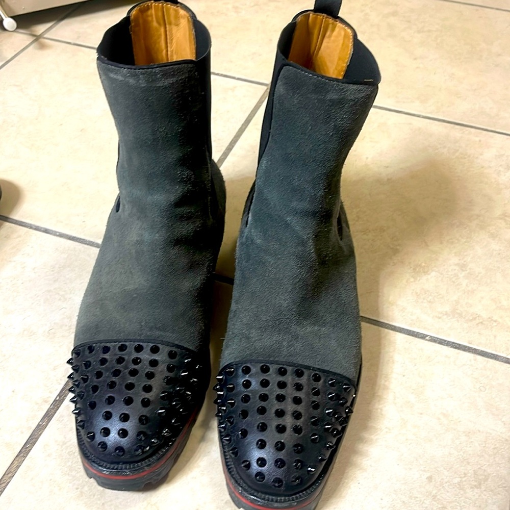Spikes Louboutin suede boots …worn few times still good condition no box